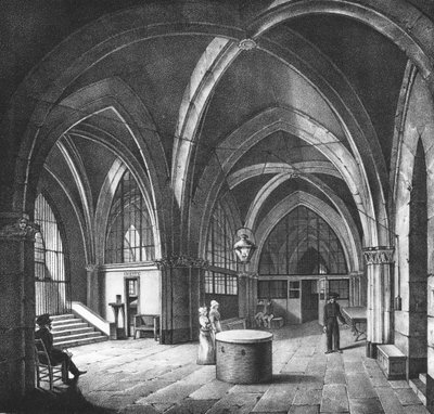 Innenansicht des Eingangsraums im Gefängnis Conciergerie, graviert von Alphonse Urruty (1800-70) ca. 1831 von Collard